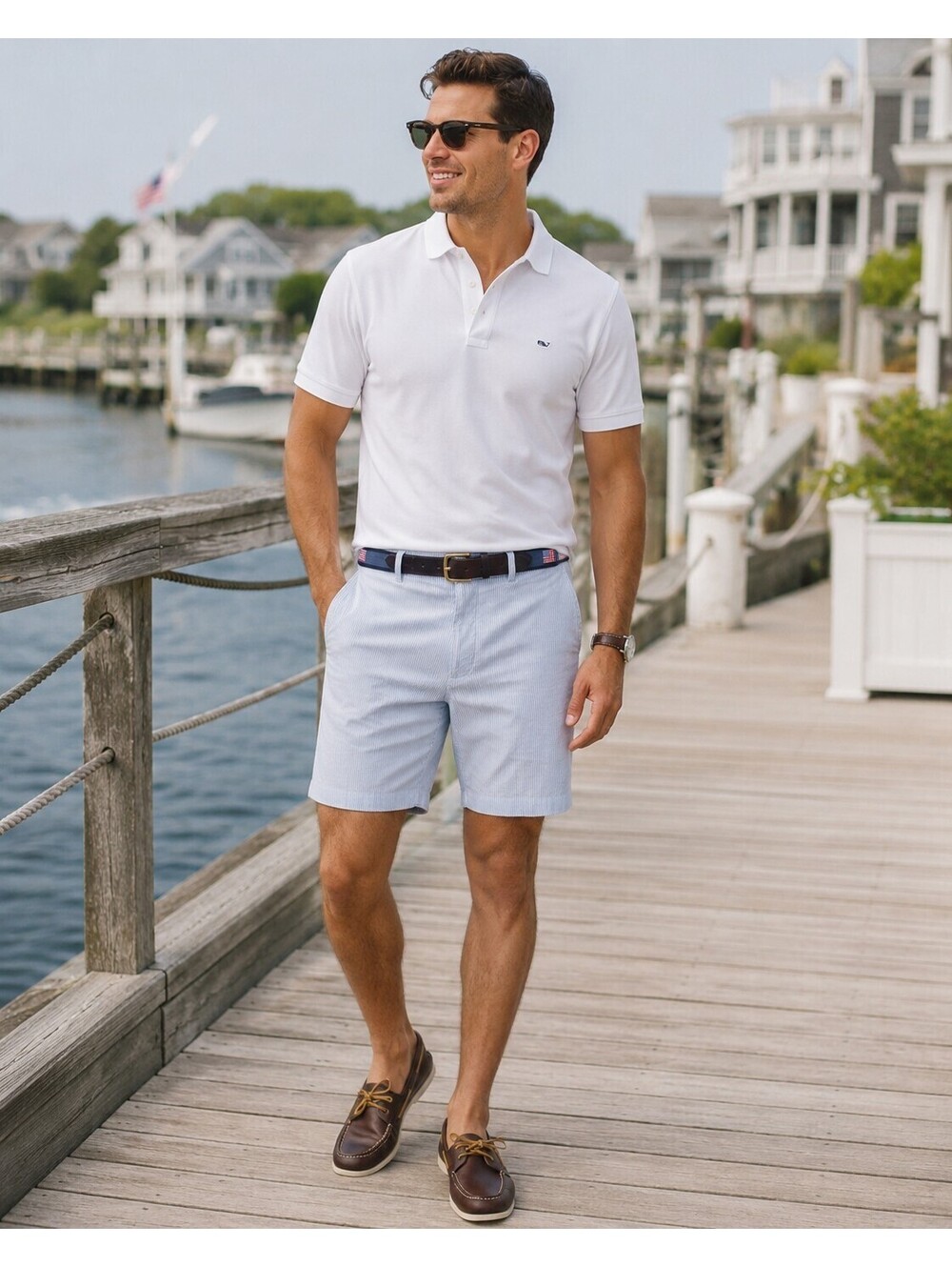 Vineyard Vines Breaker Seersucker Chino Shorts Men's 34 Blue Coastal Preppy